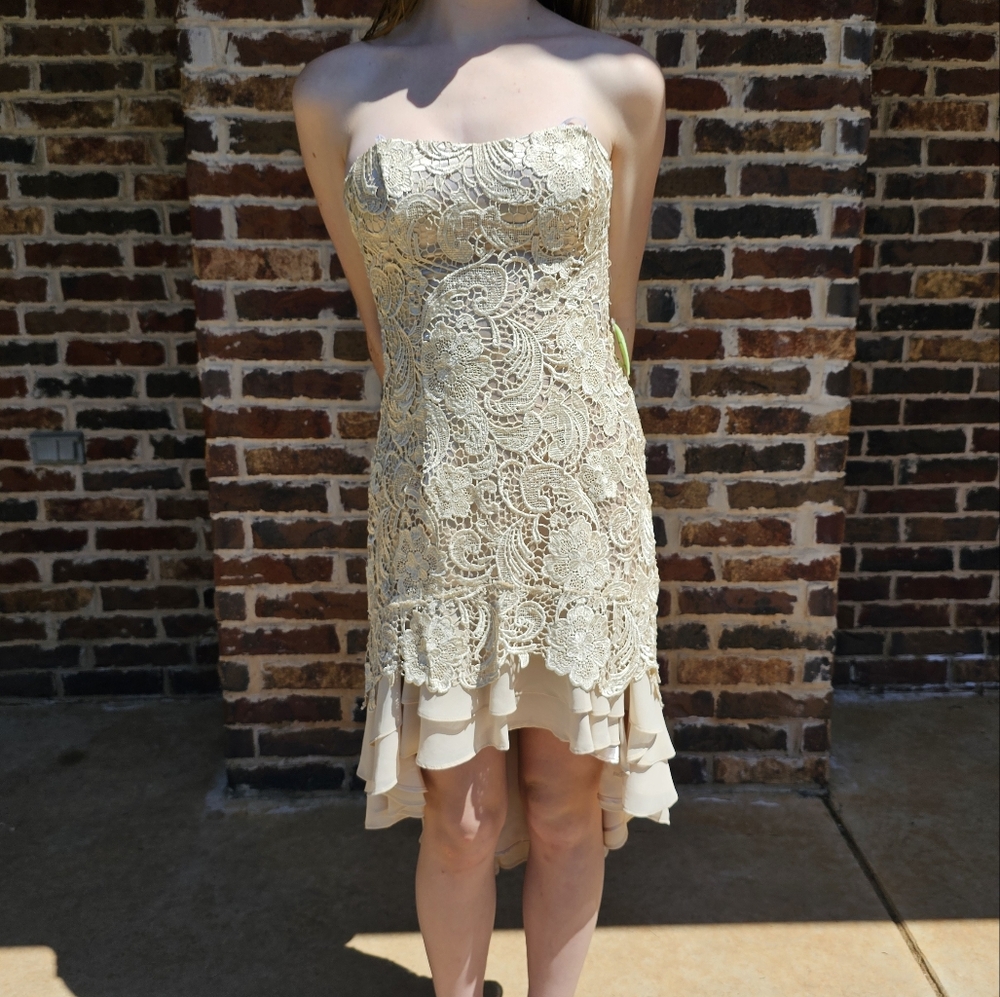 Windsor Cream Strapless Sundress Wedding Guest